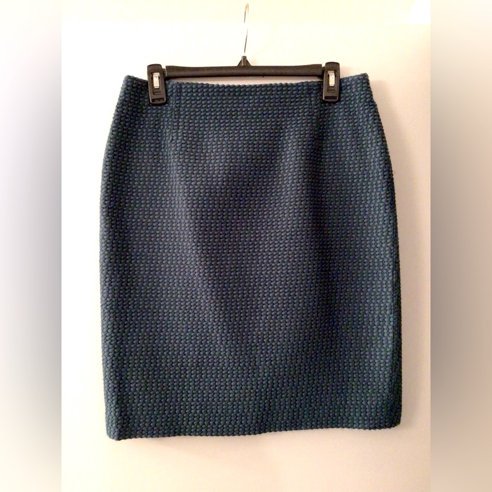RED VALENTINO Teal Blue Textured Pencil Skirt - Made in Italy - IT 44 / US 6